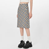 Boogzel Apparel Gossip Goes Around Plaid Midi Skirt, view 5