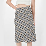 Boogzel Apparel Gossip Goes Around Plaid Midi Skirt, view 6