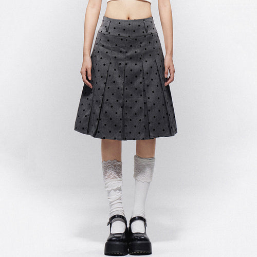 Boogzel Apparel Gossip Team Polka Dot Pleated Skirt