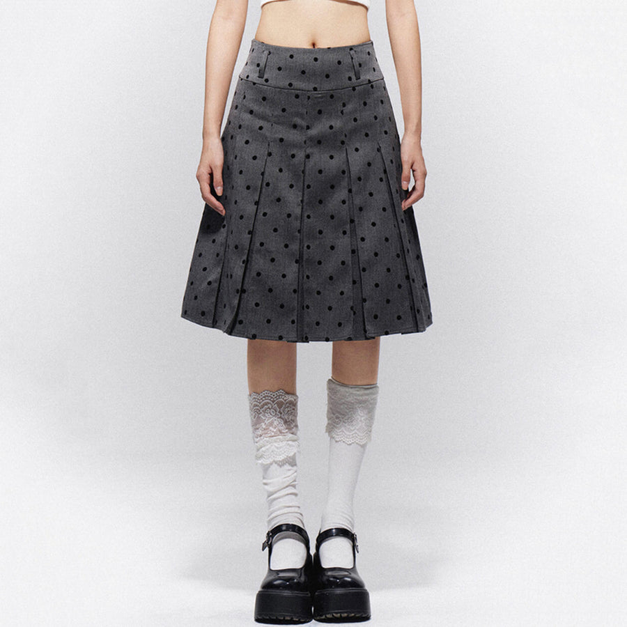 Boogzel Apparel Gossip Team Polka Dot Pleated Skirt