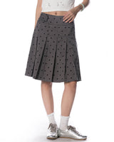 Boogzel Apparel Gossip Team Polka Dot Pleated Skirt, view 4