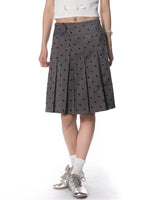 Boogzel Apparel Gossip Team Polka Dot Pleated Skirt, view 5