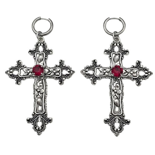 Boogzel Apparel Gothic Aesthetic Cross Earrings