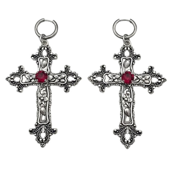 Boogzel Apparel Gothic Aesthetic Cross Earrings