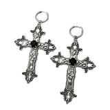Boogzel Apparel Gothic Aesthetic Cross Earrings, view 2