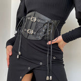 Boogzel Apparel Gothic Aesthetic Leather Corset, view 3