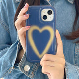 Boogzel Apparel Gradient Heart Blue iPhone Case, view 3