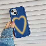 Boogzel Apparel Gradient Heart Blue iPhone Case, view 4