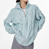 Boogzel Apparel Grandpa Style Cable Knit Zip Jumper, view 4