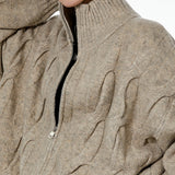 Boogzel Apparel Grandpa Style Cable Knit Zip Jumper, view 5