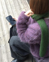 Boogzel Apparel Grape Fuzzy Cardigan, view 6