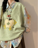 Boogzel Apparel Green Apple Embroidered Vest, view 4