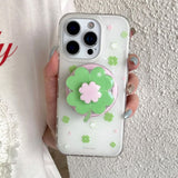 Boogzel Apparel Green Clover Phone Grip Stand, view 3