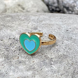 Boogzel Apparel Green Heart Anxiety Ring ๐, view 4