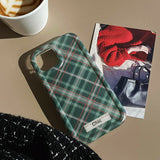 Boogzel Apparel Green Plaid iPhone Case, view 3