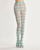 Boogzel Apparel Green Plaid Patterned Tights, view 3