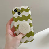 Boogzel Apparel Green Wave Pattern iPhone Case, view 2