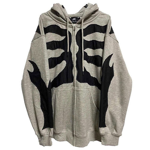 Boogzel Apparel Grey Skeleton Hoodie