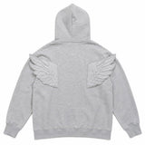 Boogzel Apparel Grey Y2K Angel Wings Zip-Up Hoodie, view 2