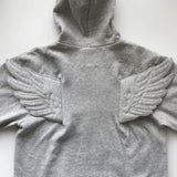 Boogzel Apparel Grey Y2K Angel Wings Zip-Up Hoodie, view 5