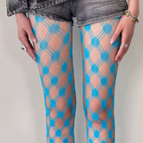 Boogzel Apparel Grid Patterned Mesh Tights, view 3