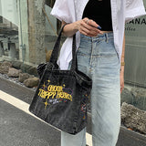Boogzel Apparel Groovy Trippy Heart Denim Bag, view 5