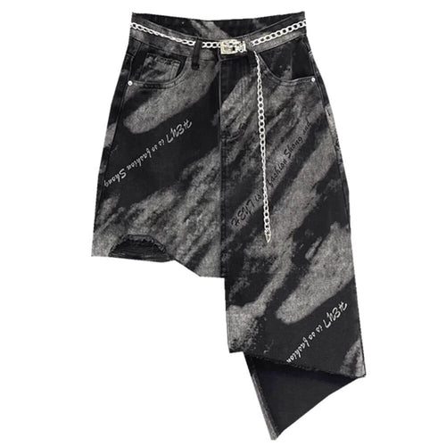 Boogzel Apparel Grunge Aesthetic Asymmetric Skirt