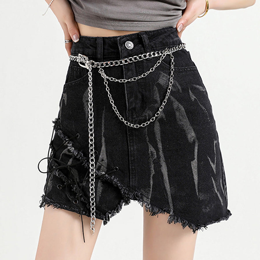 Boogzel Apparel Grunge Aesthetic Black Denim Skirt