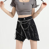 Boogzel Apparel Grunge Aesthetic Black Denim Skirt, view 4