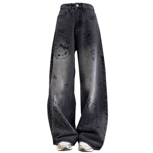 Boogzel Apparel Grunge Aesthetic Cat Jeans