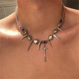 Boogzel Apparel Grunge Aesthetic Cross Necklace, view 2