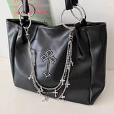 Boogzel Apparel Grunge Aesthetic Cross Tote Bag, view 2