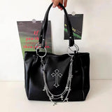Boogzel Apparel Grunge Aesthetic Cross Tote Bag, view 3