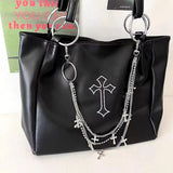 Boogzel Apparel Grunge Aesthetic Cross Tote Bag, view 4