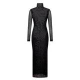 Boogzel Apparel Grunge Aesthetic Eyes Print Maxi Dress, view 5