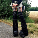 Boogzel Apparel Grunge Aesthetic Flare Leg Warmers, view 2