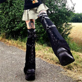 Boogzel Apparel Grunge Aesthetic Flare Leg Warmers, view 3
