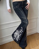 Boogzel Apparel Grunge Aesthetic Flared Jeans, view 3