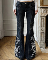 Boogzel Apparel Grunge Aesthetic Flared Jeans, view 5