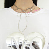 Boogzel Apparel Grunge Aesthetic Metal Bow Choker, view 2
