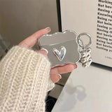 Boogzel Apparel Grunge Aesthetic Metal Heart Airpods Case, view 3