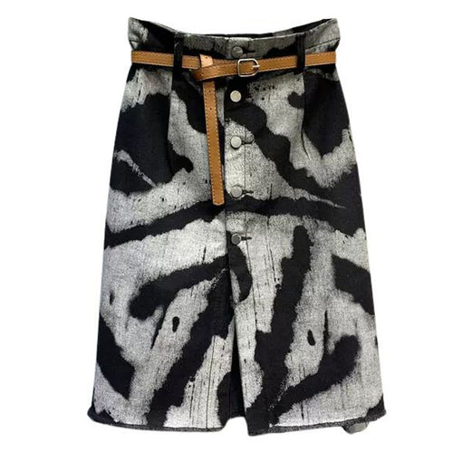 Boogzel Apparel Grunge Aesthetic Midi Denim Skirt