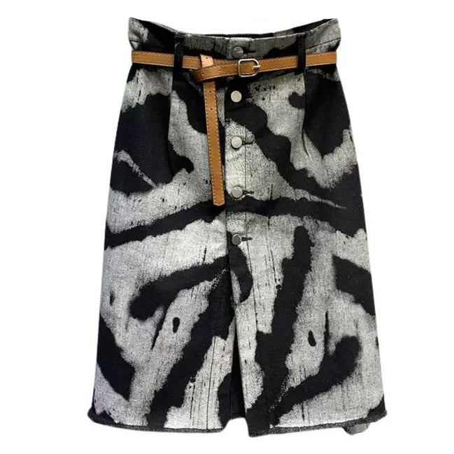 Boogzel Apparel Grunge Aesthetic Midi Denim Skirt