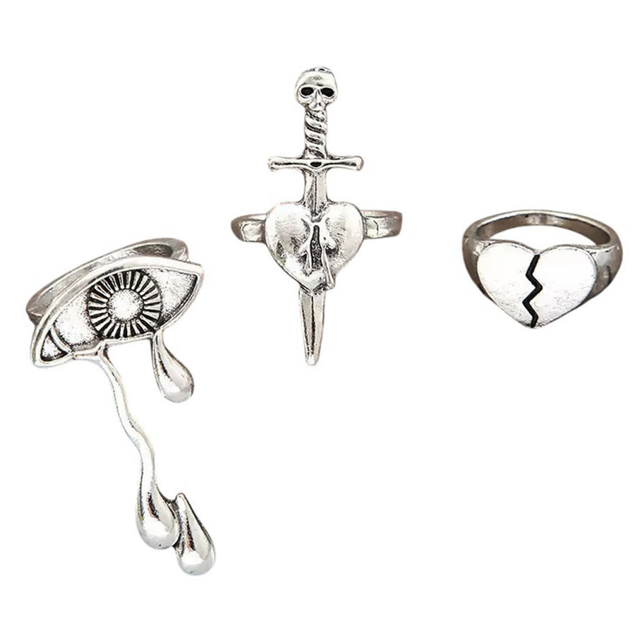 Boogzel Apparel Grunge Aesthetic Ring Set