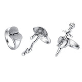 Boogzel Apparel Grunge Aesthetic Ring Set, view 3
