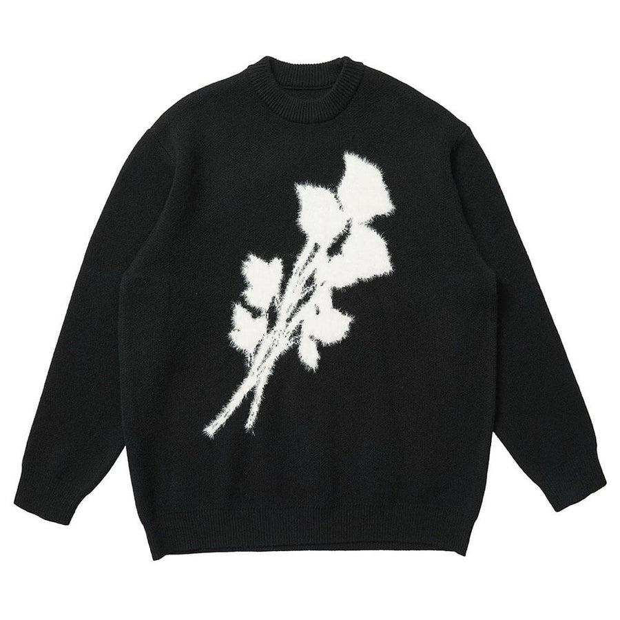 Boogzel Apparel Grunge Aesthetic Rose Print Sweater