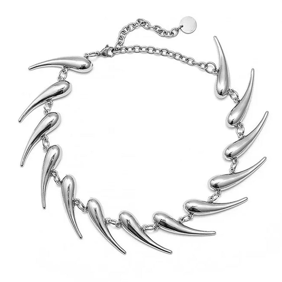 Boogzel Apparel Grunge Aesthetic Spike Choker Necklace