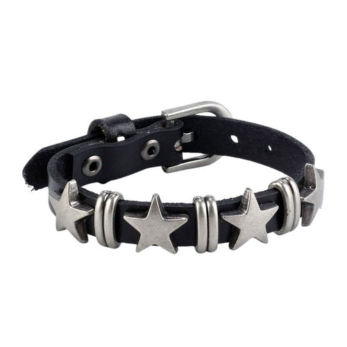 Boogzel Apparel Grunge Aesthetic Star Leather Bracelet