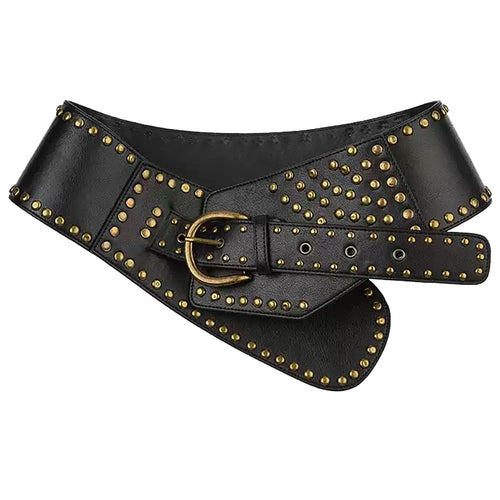 Boogzel Apparel Grunge Aesthetic Wide Leather Belt