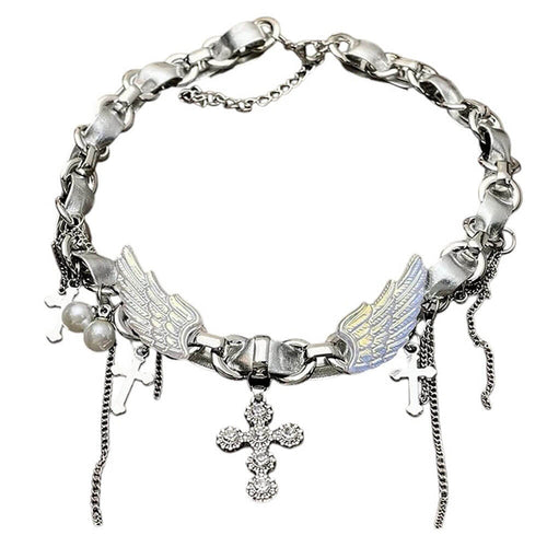 Boogzel Apparel Grunge Angel Wings Necklace